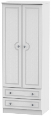 Pembroke 2 Door 2 Drawer Tall Wardrobe - Comes in White, Cream and High Gloss White Options