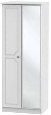 Product photograph of Pembroke 2 Door Tall Mirror Wardrobe - Comes In White Cream And High Gloss White Options from Choice Furniture Superstore
