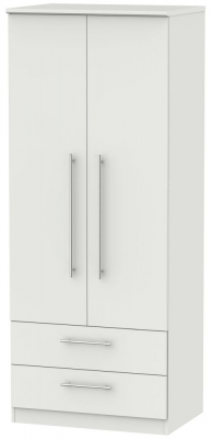 Product photograph of Sherwood Grey Matt 2 Door 2 Drawer Wardrobe from Choice Furniture Superstore