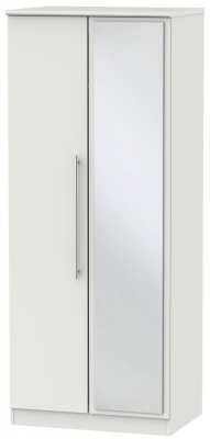 Product photograph of Sherwood Grey Matt 2 Door Mirror Wardrobe from Choice Furniture Superstore