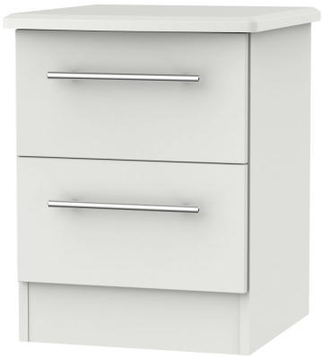 Product photograph of Sherwood Grey Matt 2 Drawer Bedside Cabinet from Choice Furniture Superstore