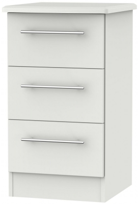 Product photograph of Sherwood Grey Matt 3 Drawer Bedside Cabinet from Choice Furniture Superstore