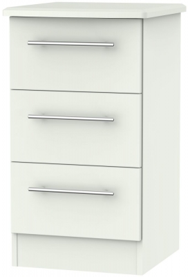 Product photograph of Sherwood Porcelain Matt 3 Drawer Bedside Cabinet from Choice Furniture Superstore