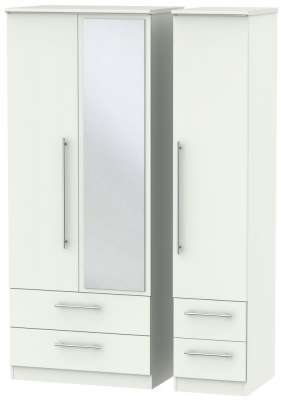 Product photograph of Sherwood Porcelain Matt 3 Door 4 Drawer Combi Wardrobe from Choice Furniture Superstore