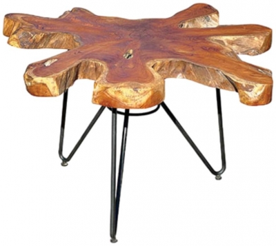 Product photograph of Root Industrial Mushroom Coffee Table 3 Metal Legs from Choice Furniture Superstore