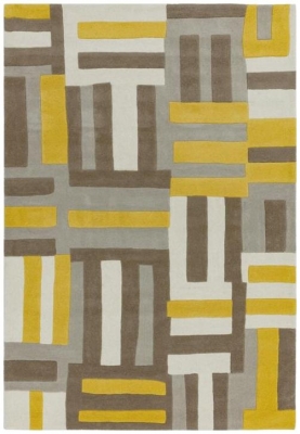 Product photograph of Asiatic Matrix Code 17 Yellow Rug from Choice Furniture Superstore