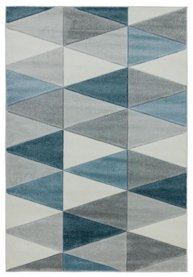 Asiatic Easy Sketch Kite Blue Multi Colour Rug 80cm X 150cm