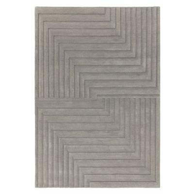 Asiatic Contemporary Plain Form Geometric Silver Rug Sizes Available