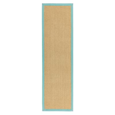 Asiatic Natural Weaves Sisal Linen And Aqua Runner 68cm X 240cm