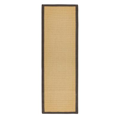 Asiatic Natural Weaves Sisal Linen And Chocolate Runner 68cm X 240cm