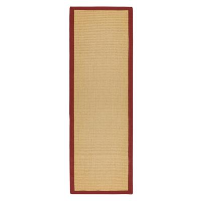 Asiatic Natural Weaves Sisal Linen And Red Runner 68cm X 240cm