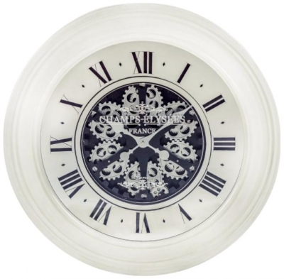 Product photograph of Mirrored Face Antique Style Moving Gears Wall Clock- 80cm X 80cm from Choice Furniture Superstore