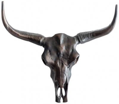 Product photograph of Antique Bronze Bull Wall Skull from Choice Furniture Superstore