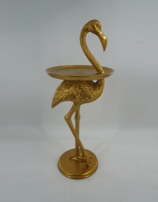 Product photograph of Antique Gold Flamingo Side Table from Choice Furniture Superstore