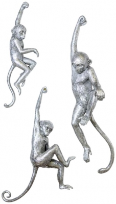 Product photograph of Antique Set Of 3 Monkey Wall Figures from Choice Furniture Superstore