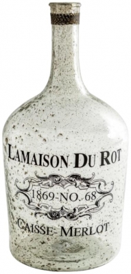 Product photograph of Extra Large Bubbled Glass La Maison Du Rot Bottle from Choice Furniture Superstore