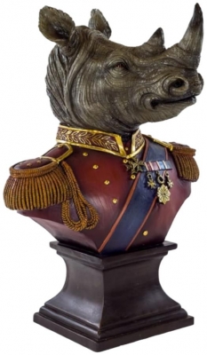 Product photograph of Gentry Rhino Bust On Square Base from Choice Furniture Superstore