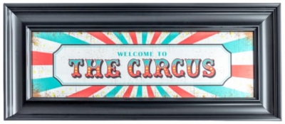 Product photograph of Large Mirrored Welcome To The Circus Wall Sign from Choice Furniture Superstore