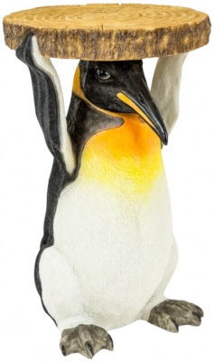 Product photograph of Penguin Holding Trunk Slice Side Table from Choice Furniture Superstore