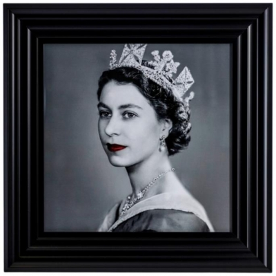 Product photograph of Queen Elizabeth Print In Matt Black Frame from Choice Furniture Superstore