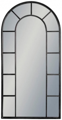 Product photograph of Antique Black Arch Large Window Mirror - 80 5cm X 160cm from Choice Furniture Superstore