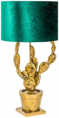 Product photograph of Antique Gold Potted Cactus Lamp from Choice Furniture Superstore