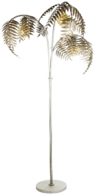 Antique Silver Palm Leaf Floor Lamp