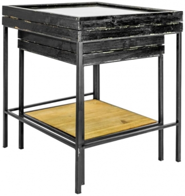 Product photograph of Antiqued Black Set Of 2 Nest Display Side Tables from Choice Furniture Superstore