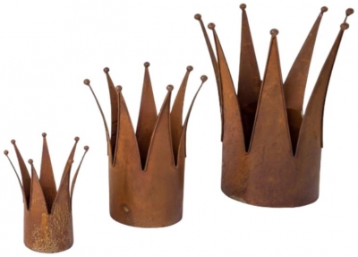 Antiqued Rusted S-3 Crown Planters