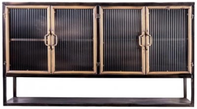 Black And Antique Gold Orwell Wide 4 Door Sideboard