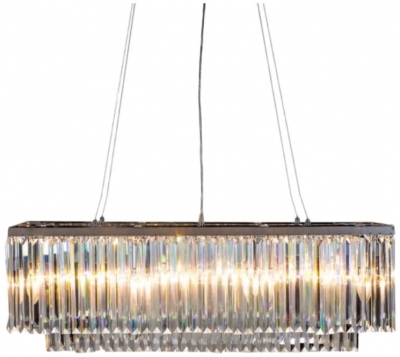 Product photograph of Chrome Prism Drop Rectangular Cascade Chandelier from Choice Furniture Superstore
