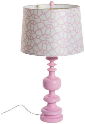 Product photograph of Column Table Lamp With Patterned Shade from Choice Furniture Superstore