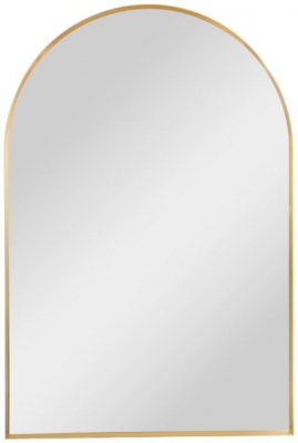 Product photograph of Extra Large Arch Gold Flare-framed Broadway Wall Mirror - 75cm X 155cm from Choice Furniture Superstore