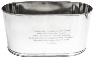 Product photograph of Extra Large Champagne Bucket With Engraved Quotation from Choice Furniture Superstore