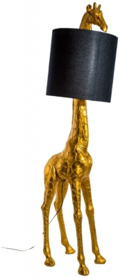 Giraffe Floor Lamp with Black Shade