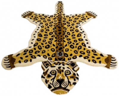Hand Tufted Extra Large Leopard Skin Woollen Rug