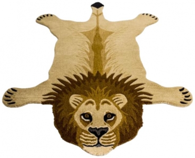 Hand Tufted Extra Large Lion Skin Woollen Rug