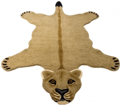 Hand Tufted Extra Large Lioness Skin Woollen Rug