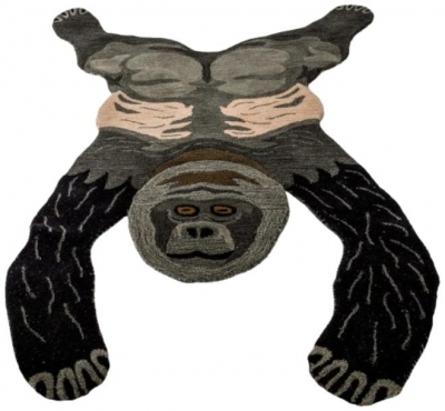Hand Tufted Extra Large Multi Coloured Gorilla Skin Woollen Rug
