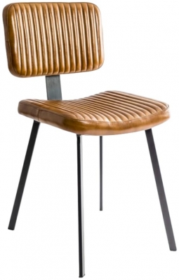 Product photograph of Industrial Vintage Ribbed Chair from Choice Furniture Superstore