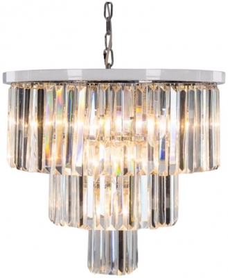 Product photograph of Large Chrome Prism Drop Round Cascade Chandelier from Choice Furniture Superstore