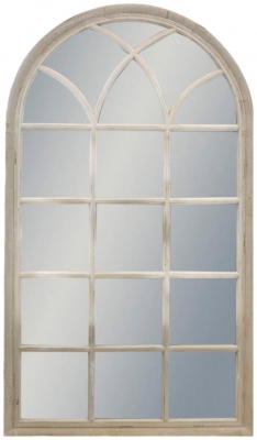 Large French Grey Arch Window Mirror 80cm X 140cm