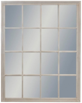 Product photograph of Large French Grey Rectangular Window Mirror - 100cm X 130cm from Choice Furniture Superstore