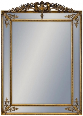Product photograph of Large Gold With Crest French Mirror - 134cm X 192cm from Choice Furniture Superstore