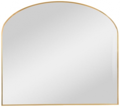 Product photograph of Large Overmantle Gold Flare-framed Broadway Wall Mirror - 100cm X 90cm from Choice Furniture Superstore