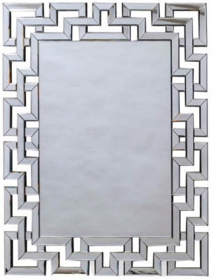 Large Rectangular Grecian Key Venetian Mirror 98cm X 122cm