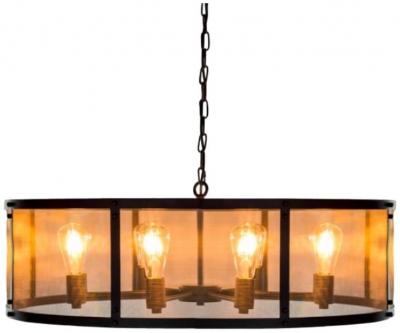 Product photograph of Large Round Black Iron Industrial Chandelier from Choice Furniture Superstore