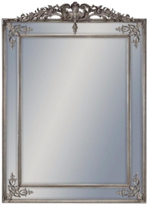 Product photograph of Large Silver With Crest French Mirror - 134cm X 192cm from Choice Furniture Superstore