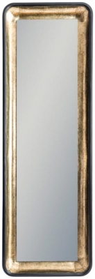 Product photograph of Limehouse Black And Antique Gold Led Lighting Tall Wall Mirror - 60cm X 180cm from Choice Furniture Superstore
