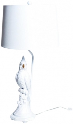Product photograph of Matt White Parrot Table Lamp With White Shade from Choice Furniture Superstore
